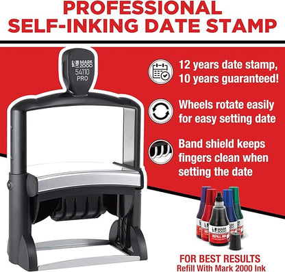Mark 2000 54110 Professional Self Inking Date Stamp - Image 2