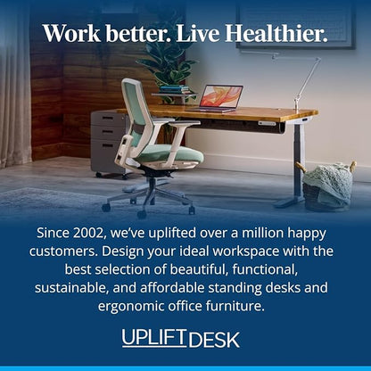 UPLIFTDESK V3 2-Leg Ash Gray Laminate Wood Standing Desk – Adjustable Height - Image 9