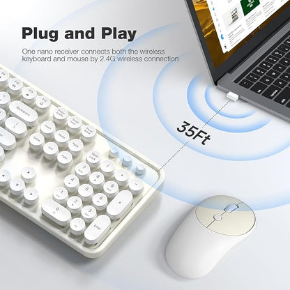 MOFII Wireless Keyboard and Mouse Combo, Computer Full Size 2.4G Plug and Play - Image 2