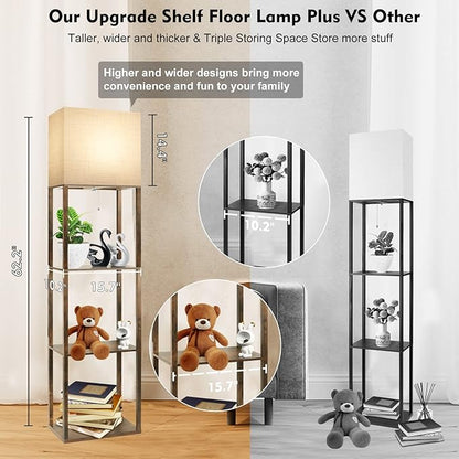 RUNTOP Plus Floor Lamp with Shelves, Modern Shelf Floor Lamp with 15W 3CCT LED - Image 8