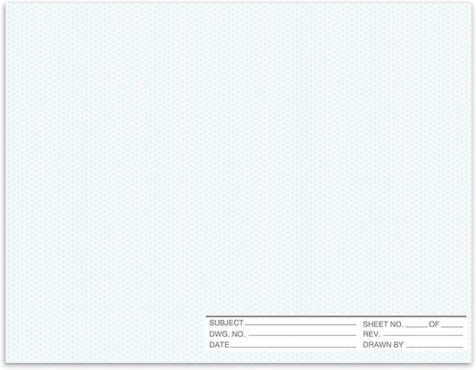 1 Pack 50 Sheets 22" x 17" Isometric Graph Paper Pad Landscape by gisgfim