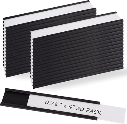 Realth C Channel Magnetic Label Holders 30 Pack 0.78" x 4" by Realth
