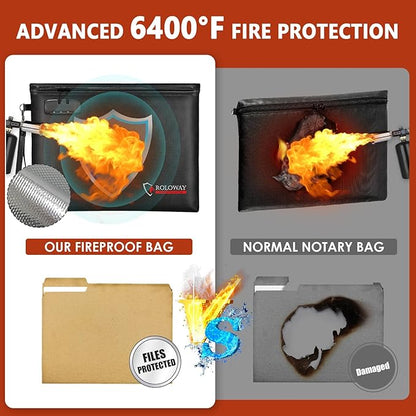 ROLOWAY Fireproof Document Bag, 6400℉ Fireproof Money Bag - Image 4