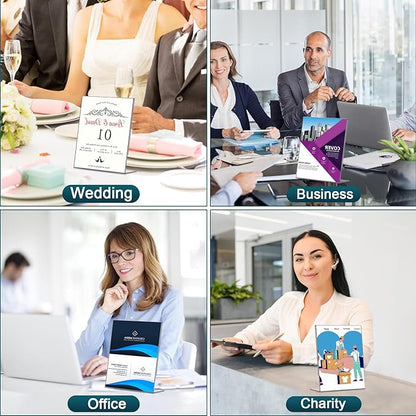 Acrylic Sign Holder 4x6, 22 Pack Clear Plastic Table Paper Display Stand - Image 7