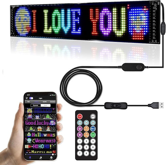 Programmable LED Signs, Flexible Scrolling LED Display, Edit Text, Animations by XIAOOHO