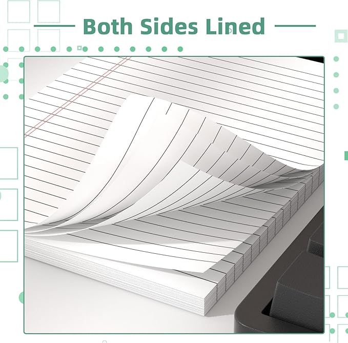 Legal Pads 5×8 Inch Notepad, 12 Pack Note Pads College Ruled Perforated Memo Pad - Image 3
