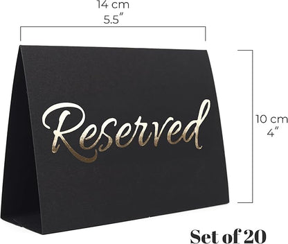 20 Pack Black Reserved Table Sign - Image 3