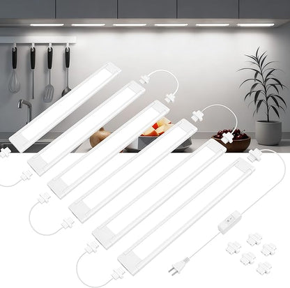 maylit Under Cabinet Lighting Plug in, Renter Friendly Lamp, Wired Indoor Lights by maylit