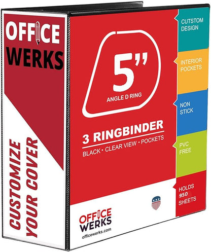 Extra-Large 3-Ring Binder | Heavy-Duty 5-Inch D-Ring Office Organizer | Crystal - Image 2