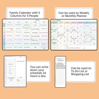 Magnetic Weekly Dry Erase Whiteboard Calendar&Monthly Calendar&Daily Planner&to - Image 3