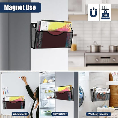 LQPAFZ Magnetic File Holder 2 Pockets File Folder Organizer, Office Hanging - Image 5