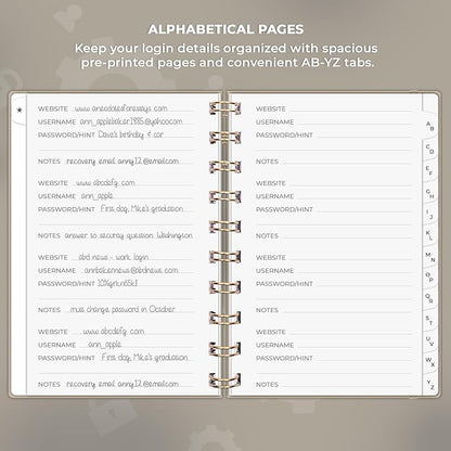 Clever Fox Password Book Spiral – Mini Internet Address & Password Organizer - Image 3
