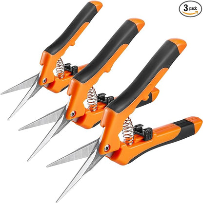 GROWNEER 3 Packs 6.5 Inch Pruning Shears Gardening Hand Pruning Snips Gardening by GROWNEER