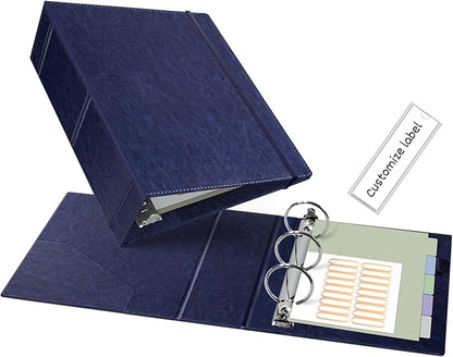 Ospelelf Leather Mini Binder Vintage Hardcover 2 Inch Rings, Professional Small by OspelelfOfficeSupplies