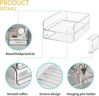 FANXIYQ 2-Tier Acrylic Paper Tray Organizer - Image 3