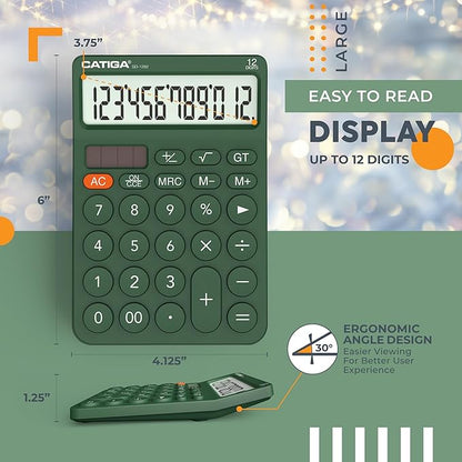 CATIGA 12 Digit Desktop Calculator Basic Desk Calculator - Image 4