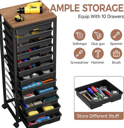 SYKIARIOL Rolling Cart with Drawers, 12 Drawer Rolling Cart, Rolling storage - Image 4