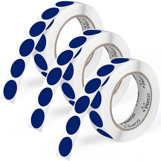 Perco Dark Blue 1-Inch Round Circle Dot Sticker Labels by Perco