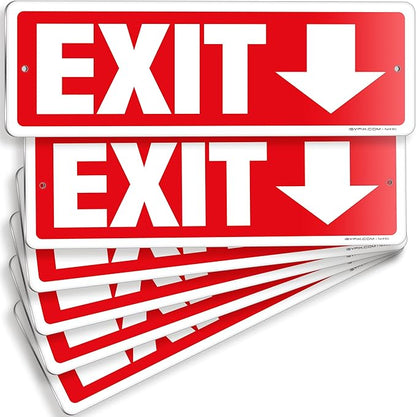 iSYFIX Exit Signs 6 Pack 12x4 Inch by iSYFIXPREMIUMSIGNS