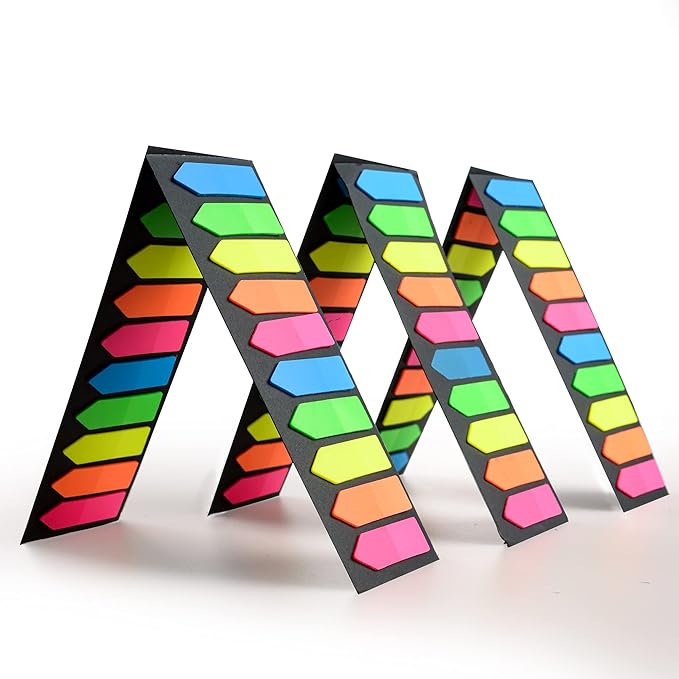 Golcellia Fluorescent Translucent Sticky Note Flags, Arrow Index Tabs, Page by Golcellia