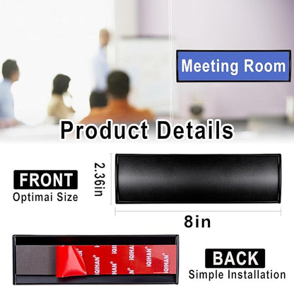 Set of 5 - Nameplate Holder for Wall Mount, 2.36'' x 8'' Curved Office Business - Image 2