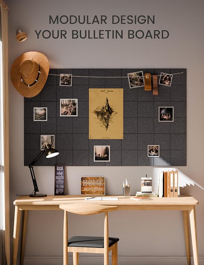 Fluxynara Large Felt Bulletin Board 36" x 24"Cork Board Alternative-6 Pack - Image 5