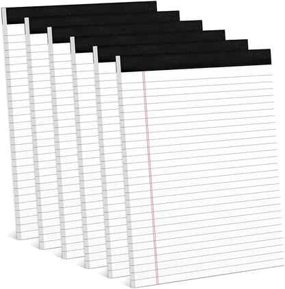 6 Pack 8.5 x 11 Legal Pads for Office Supplies Paper Pads 8.5 x 11 White Note by Aidunmis