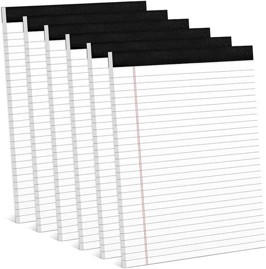 6 Pack 8.5 x 11 Legal Pads for Office Supplies Paper Pads 8.5 x 11 White Note by Aidunmis