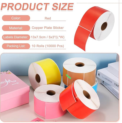 PATIKIL 1000Pcs Colored Coding Labels Stickers, 5x3 Inch Rectangle Inventory - Image 2
