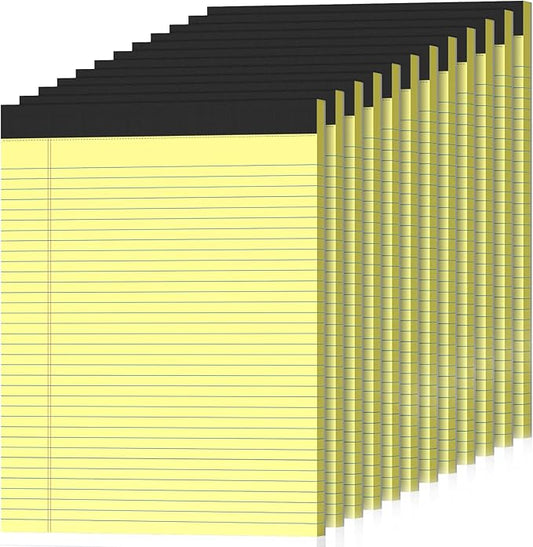 12 Pack Legal Pads 8.5" x 11" College Ruled Yellow Note Pads 8.5 x 11 Inch by Nichela