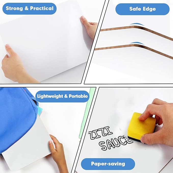 Dry Erase Lapboards, HERKKA 25 Pack Double Sided Small Dry Erase Whiteboards 9 - Image 5