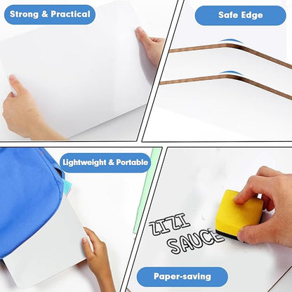 Dry Erase Lapboards, HERKKA 25 Pack Double Sided Small Dry Erase Whiteboards 9 - Image 5