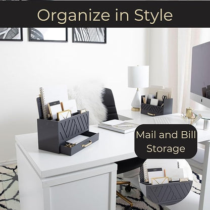 BLU MONACO | Grey Three-Tier Desktop Mail Organizer - Image 2