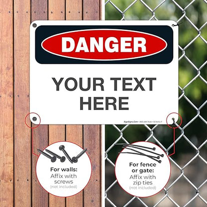 Custom Danger Sign, OSHA Sign, 10x7 Inches, Rust Free .040 Aluminum, Fade - Image 4