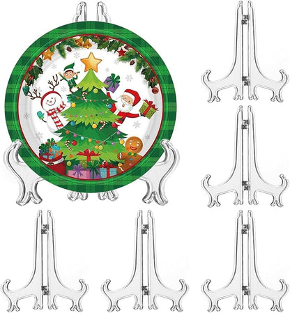 LonlyEagle 6 Pack 9 Inch Clear Plastic Easels or Stand/Plate Holders to Display by LonlyEagle