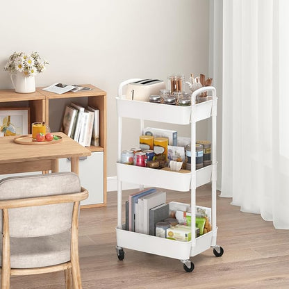 Sywhitta 3-Tier Plastic Rolling Utility Cart - Image 3