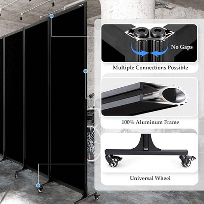 Upgrade Version Room Partition and Divider, Freestanding Rolling Dividers - Image 4
