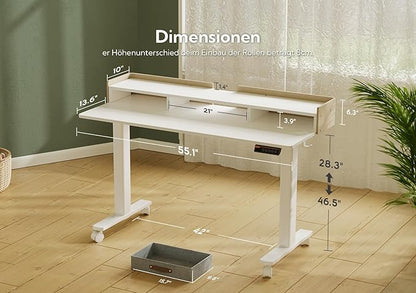 Claiks Standing Desk with Drawers, Stand Up Electric Standing Desk Adjustable - Image 3