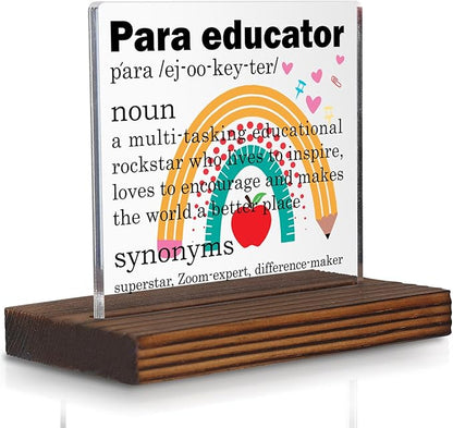 Paraeducator Gifts, Thank You Rainbow Desk Sign by Pariveca