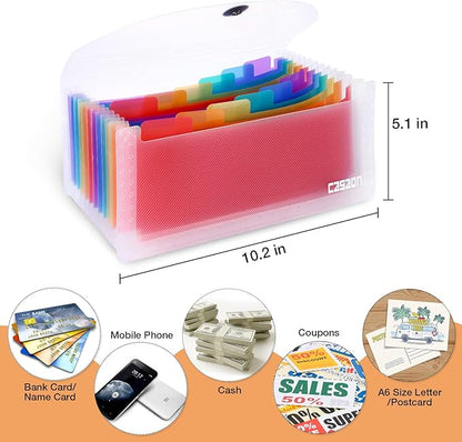 2 Pack 13-Pockets Expanding Accordion File Folder Mini Organizer Wallet - Image 2