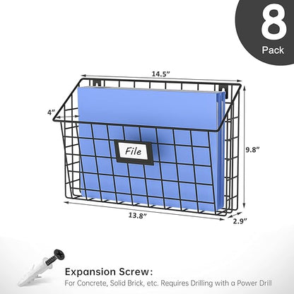 X-cosrack Detachable Hanging Wall Files Organizer & 8-Tier Metal Folder Wall - Image 3