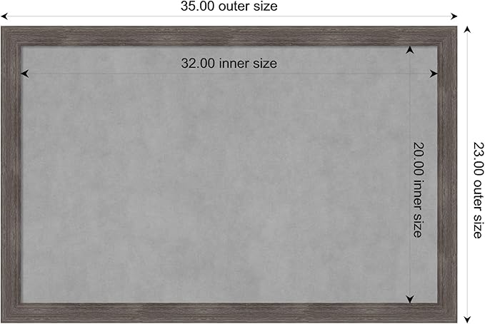 Amanti Art Grey Framed Magnetic Board 23x35 Large Vision Board - Image 4