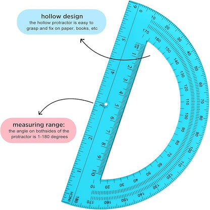 Zonon 12 Pack 6 Inch Plastic Protractor Christian Charity Donation 180 Degrees - Image 2