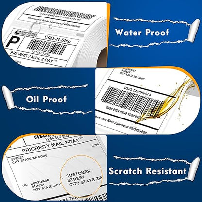 L LIKED 3300 PCS 4"x6" Direct Thermal Shipping Labels, Perforated White & - Image 6