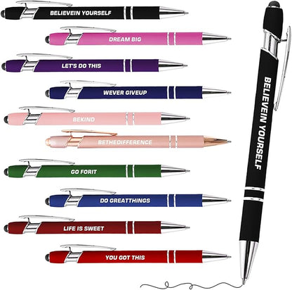 CRME 10pcs Funny Inspirational Pens Set Stylus Pens Design Smooth Writing - Image 2