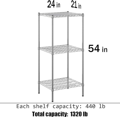 Regal Altair 21" Deep x 24" Wide x 54" Height Wire Shelving Kit | 3-Tier | NSF - Image 3
