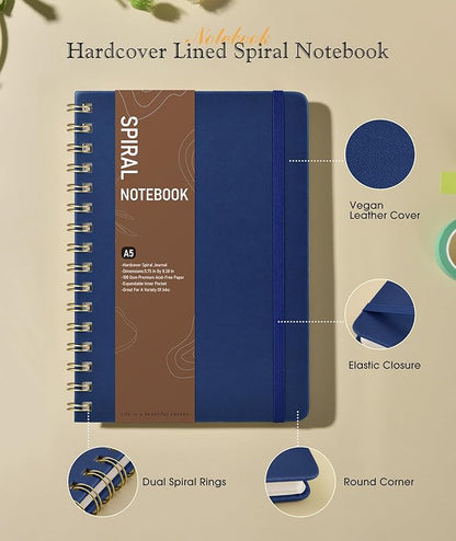 Graph Spiral Journal Notebook, A5 Hardcover Spiral Journals - Image 2