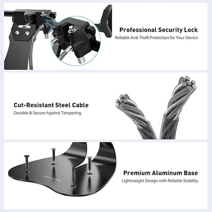 AboveTEK Anti-Theft iPad Kiosk Stand, 360° Swivel POS Tablet Mount - Image 5