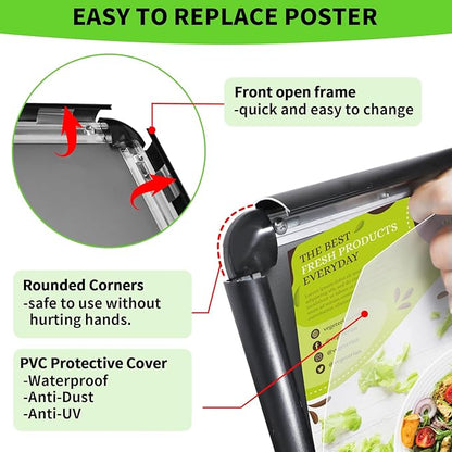 INNOVSIGN 2Packs Adjustable Pedestal Sign Holder Stand 8.5''x11'', Floor - Image 3