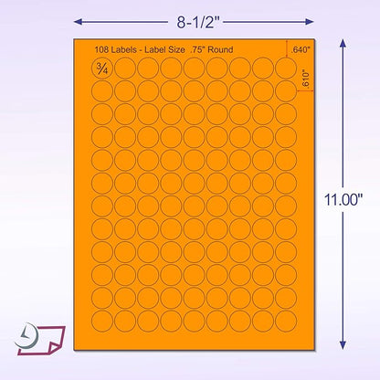 8-1/2 x 11" Fluorescent Labels for Laser & Inkjet Printer - Image 2